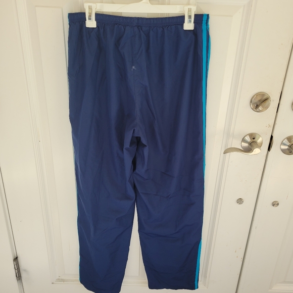 Vintage Adidas Track Pants Dark Blue Polyester Light Blue Baggy - Size L - Picture 2 of 7